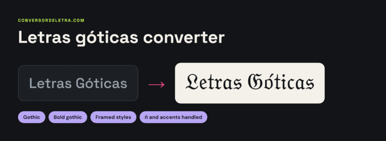 Letras góticas converter: normal text turned into gothic Fraktur and bold Fraktur letters to copy and paste